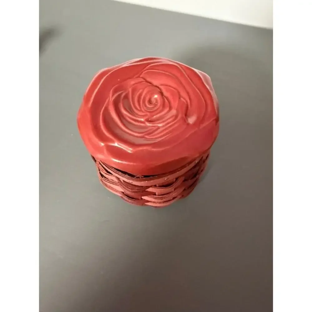 Longaberger Sweetheart Rosebud Basket 2014 Liner Protector Ceramic Topper